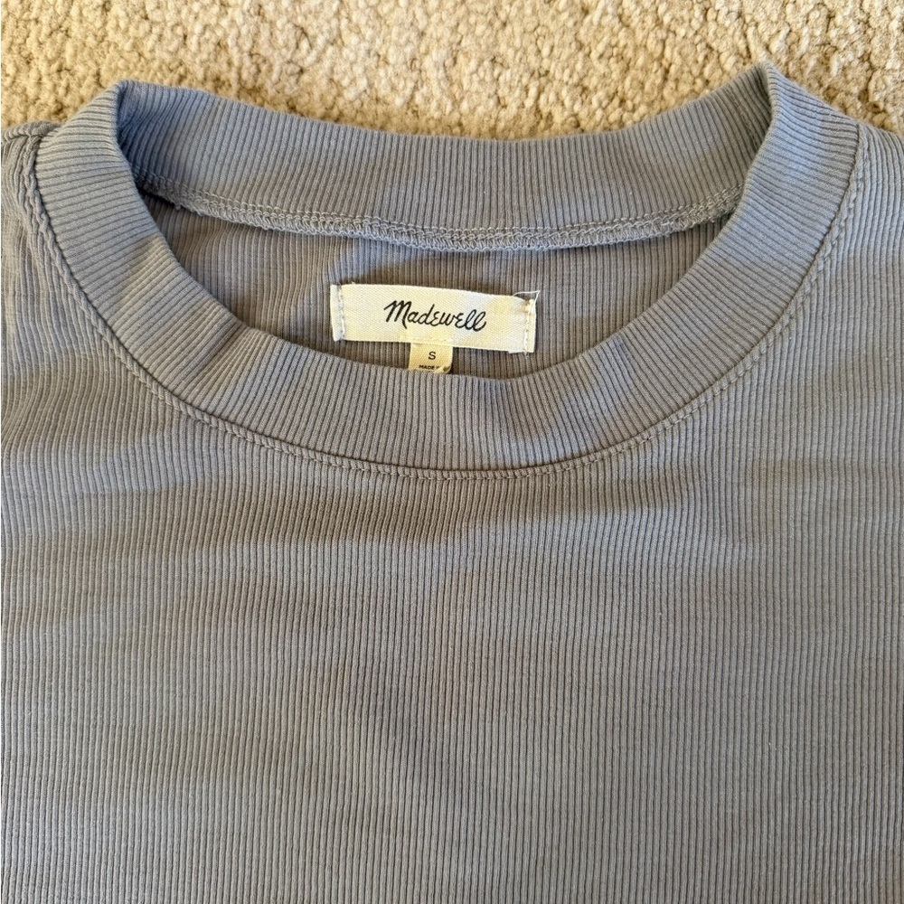 Madewell Ribbed Crewneck Tee charcoal gray
